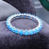 Eternity Blue Opal rings White Gold Wedding Band