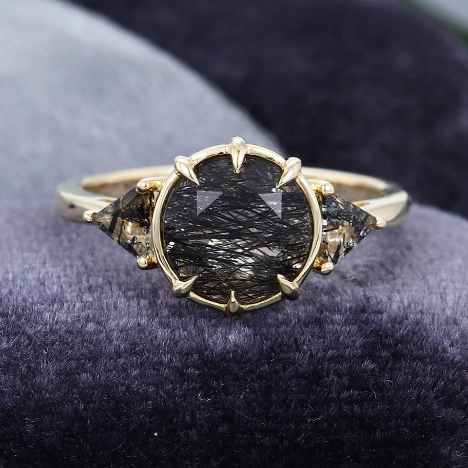 3 stone-yellow-gold-black-quartz-rutilated-engagement-ring