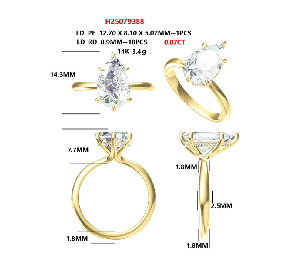 pear lab diamond ring
